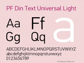 PF Din Text Universal Light Version 3.000; Fonts for Free; vk.com/fontsforfree Font Sample