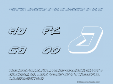 Yahren Shadow Italic Shadow Italic 2图片样张