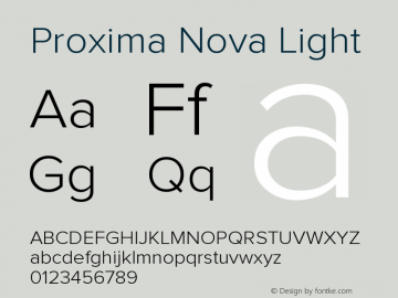 ProximaNova-Light Version 1.000;PS 001.000;hotconv 1.0.38 Font Sample