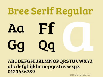 Bree Serif Regular Version 1.001 Font Sample