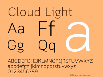 Cloud-Light Version 1.000 Font Sample