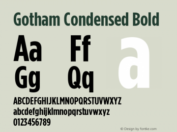 GothamCondensed-Bold Version 1.200 Font Sample