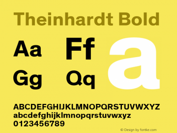 Theinhardt Bold Regular Version 3.001 Font Sample