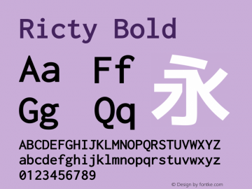 Ricty Bold Version 3.2.2 Font Sample