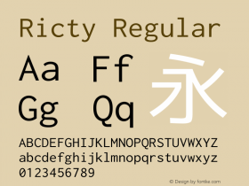 Ricty Regular Version 3.2.2 Font Sample