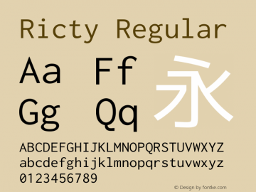 Ricty Regular Version 3.2.2图片样张