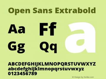 Open Sans Extrabold Regular Version 1.10 Font Sample