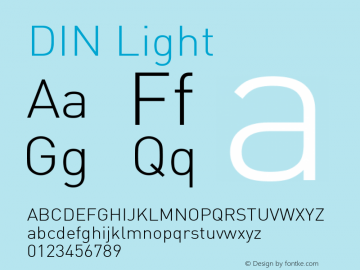 DIN-Light 001.000; ttfautohint (v1.4.1) Font Sample