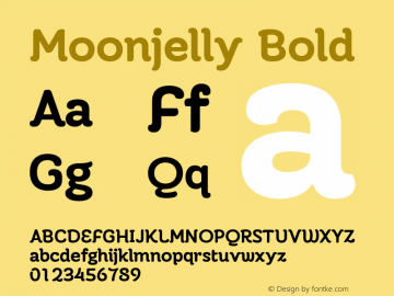 Moonjelly-Bold Version 1.000 Font Sample