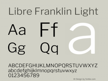 LibreFranklin-Light Version 1.001;PS 001.001;hotconv 1.0.88;makeotf.lib2.5.64775 Font Sample