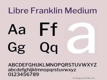 LibreFranklin-Medium Version 1.002; ttfautohint (v1.5) Font Sample