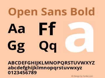 Open Sans Bold Version 1.10 Font Sample