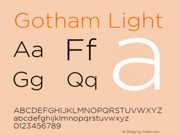 Gotham Light Regular Version 1.200图片样张