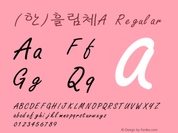 (한)흘림체A Regular HAN Font Conversion Ver 1.0 by Han-Media图片样张