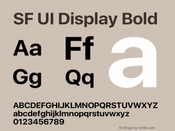 SF UI Display Bold 11.0d33e2--BETA Font Sample