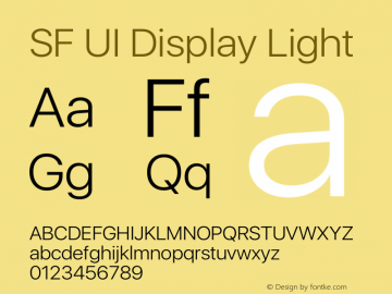 SF UI Display Light 11.0d33e2--BETA Font Sample