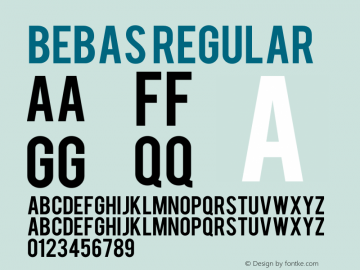 Bebas Version 1.001 Font Sample