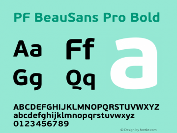 PFBeauSansPro-Bold Version 3.000 2006 initial release图片样张