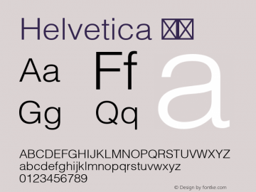Helvetica 细体  Font Sample