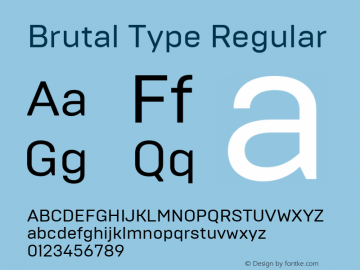 BrutalType Regular Version 1.001;com.myfonts.brownfox.brutal-type.regular.wfkit2.47YU图片样张