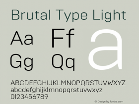 BrutalType-Light Light Version 1.001;com.myfonts.brownfox.brutal-type.light.wfkit2.47YN Font Sample