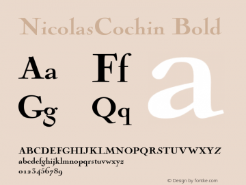NicolasCochin Bold Altsys Fontographer 3.5  6/28/93 Font Sample
