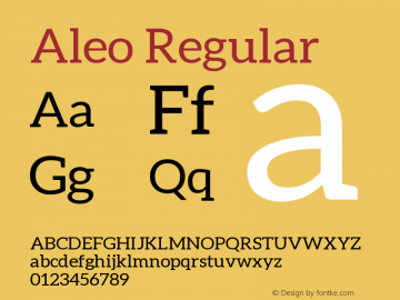 Aleo-Regular Version 1.1 Font Sample