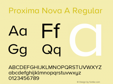 Proxima Nova A Version 3.014;PS 003.014;hotconv 1.0.88;makeotf.lib2.5.64775 Font Sample