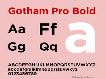 GothamPro-Bold Version 1.001 Font Sample