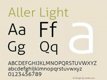 Aller Light Version 1.00 Font Sample