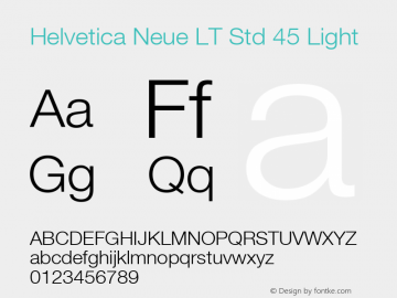 HelveticaNeueLT Std Lt Regular Version 2.035;PS 002.000;hotconv 1.0.51;makeotf.lib2.0.18671 Font Sample