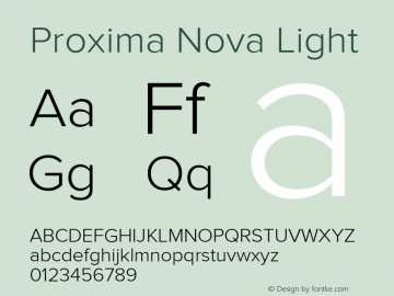 ProximaNova-Light Version 2.003图片样张