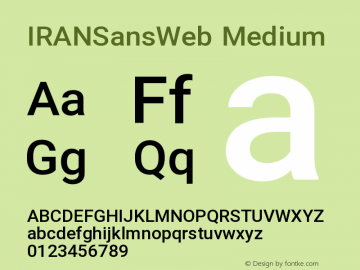 IRANSansWeb Medium Version 5.00;September 5, 2017;FontCreator 11.0.0.2403 64-bit图片样张