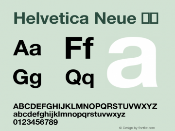 Helvetica Neue 粗体  Font Sample