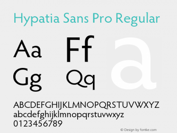 HypatiaSansPro-Regular Version 1.008;PS 1.000;hotconv 1.0.50;makeotf.lib2.0.16112 Font Sample