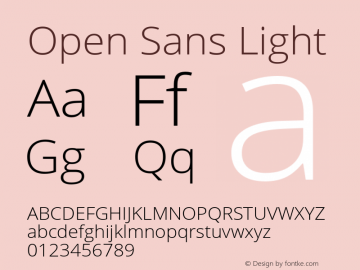 Open Sans Light Version 1.10图片样张