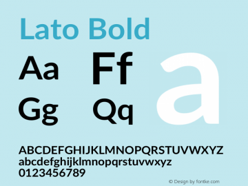 Lato Bold Version 2.007; 2014-02-27 Font Sample