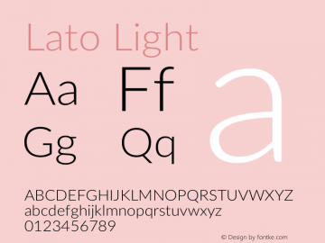 Lato Light Version 2.007; 2014-02-27 Font Sample
