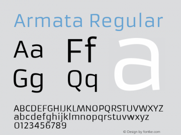 Armata Regular Version 1.002 Font Sample