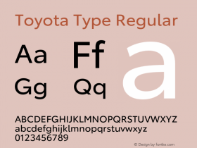 Toyota Type Version 1.000 Font Sample