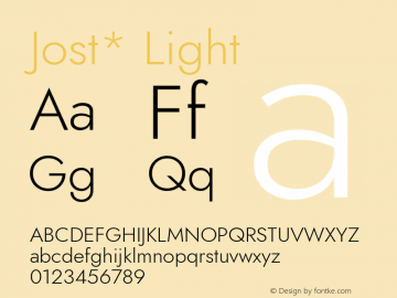 Jost* Light Version 3.500 Font Sample