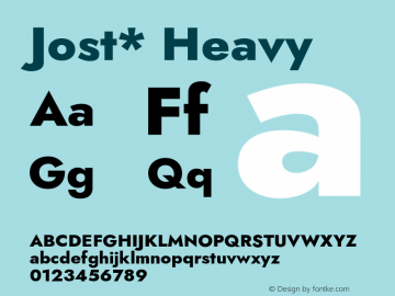 Jost* Heavy Version 3.500 Font Sample