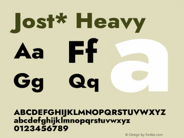 Jost* Heavy Version 3.500 Font Sample