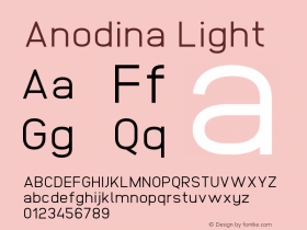 Anodina Light Version 1.000;PS 001.000;hotconv 1.0.70;makeotf.lib2.5.58329图片样张