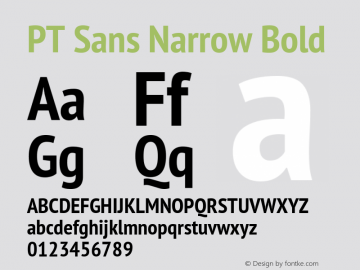 PT Sans Narrow Bold Version 2.003W OFL图片样张