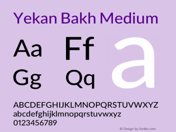 Yekan Bakh Medium Version 1.000 Font Sample