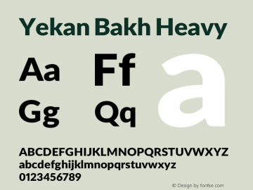 Yekan Bakh Heavy Version 1.000 Font Sample