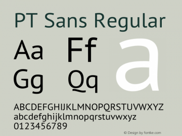 PT Sans Version 2.003W OFL Font Sample
