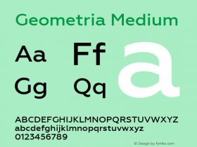 Geometria Medium Version 1.000 Font Sample