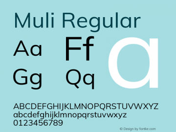 Muli Regular Version 2.100; ttfautohint (v1.8.1.43-b0c9)图片样张